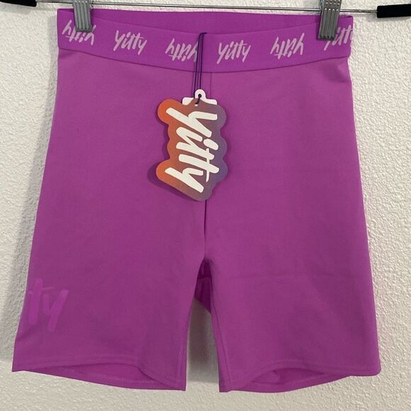 NWT- YITTY- Major Label Shaping High Waist Logo Short- hot pink-Size Small - Picture 1 of 8